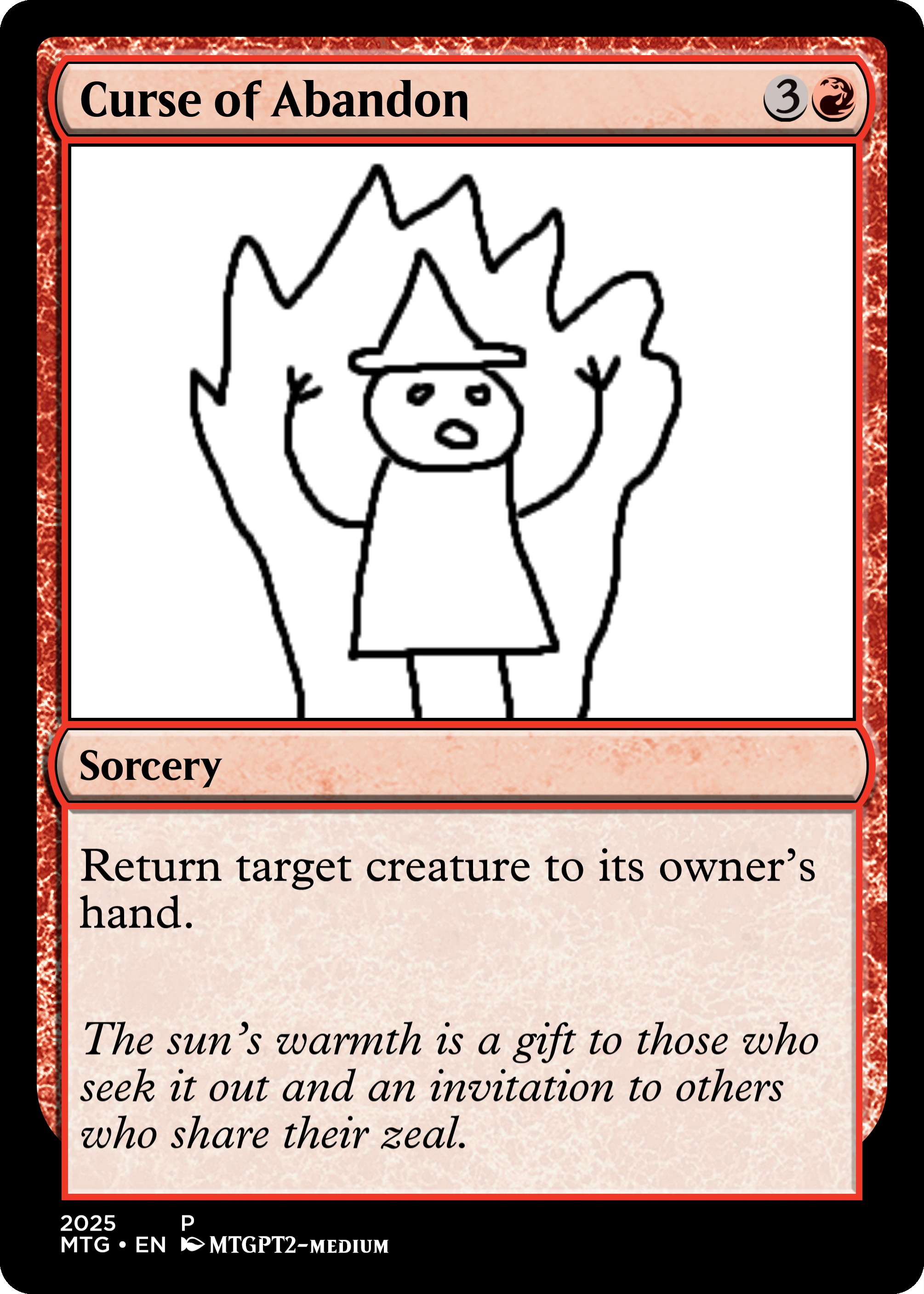 A custom MTG card, Curse of Abandon